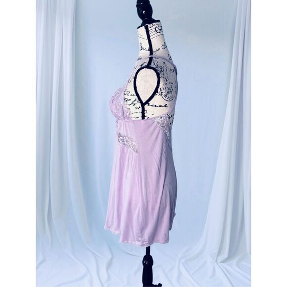 Vintage Y2k Victoria’s Secret Lavender & Sparkly Lace Babydoll Nightie size L - Picture 3 of 7